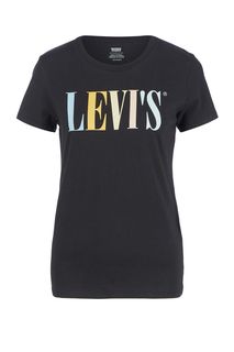 Черная хлопковая футболка с принтом Levis®