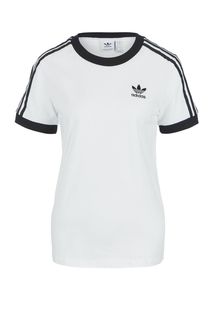 Белая хлопковая футболка с короткими рукавами Adidas Originals