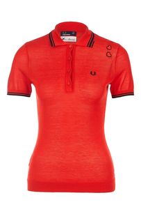 Шелковая футболка поло с нашивками Fred Perry