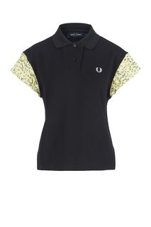 Хлопковая футболка поло с желтыми рукавами Fred Perry