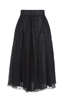 Расклешенная черная юбка с пайетками Imago