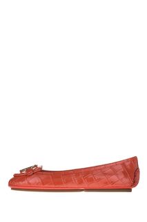 Кожаные балетки с выделкой под рептилию Michael Michael Kors
