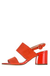 Красные замшевые босоножки на устойчивом каблуке Högl