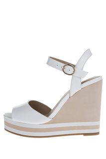 Белые босоножки на танкетке Aldo