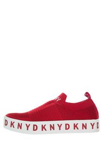 Красные текстильные слипоны на небольшой платформе Dkny