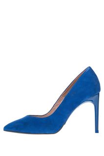 Синие замшевые туфли на высоком каблуке Tamaris