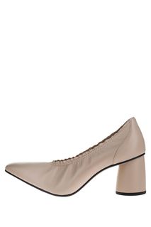 Бежевые кожаные туфли на устойчивом каблуке Högl