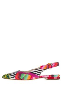 Разноцветные кожаные туфли на плоской подошве Högl