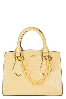 Маленькая желтая сумка с животным принтом Aldo