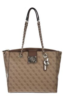 Коричневая сумка с длинными ручками Guess