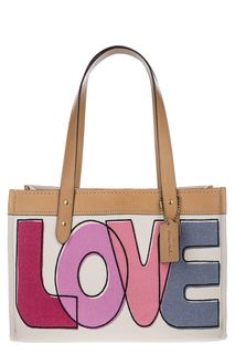 Текстильная сумка с кожаными ручками Coach