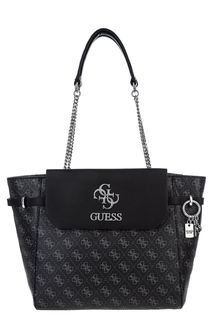 Сумка в форме трапеции с монограммой бренда Guess