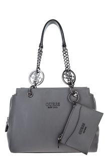 Сумка серого цвета с дополнительным кошельком Guess