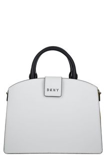 Белая сумка из мягкой кожи с одним отделом на молнии Dkny