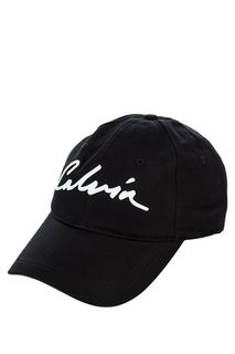 Черная хлопковая бейсболка с принтом Calvin Klein Jeans