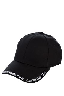Черная хлопковая бейсболка с вышивкой Calvin Klein Jeans