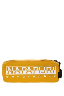 Желтая косметичка с логотипом бренда Napapijri