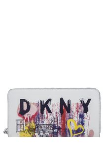 Разноцветный кожаный кошелек на молнии Dkny
