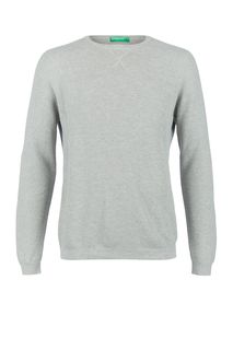Джемпер из хлопка серого цвета United Colors of Benetton
