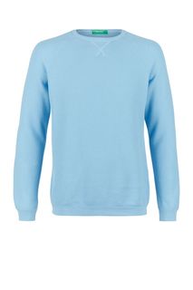 Джемпер из хлопка голубого цвета United Colors of Benetton
