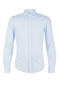 Хлопковая приталенная рубашка в полоску United Colors of Benetton