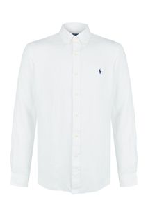 Белая льняная рубашка с длинными рукавами Polo Ralph Lauren