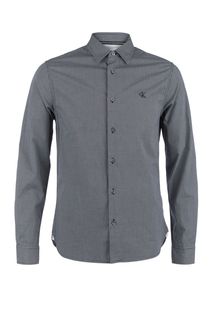 Серая хлопковая рубашка в клетку Calvin Klein Jeans