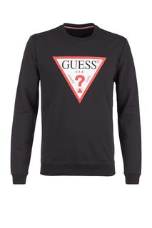 Свитшот из хлопка с логотипом бренда Guess