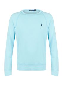 Хлопковый свитшот голубого цвета Polo Ralph Lauren