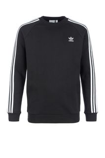 Черный хлопковый свитшот с нашивками Adidas Originals