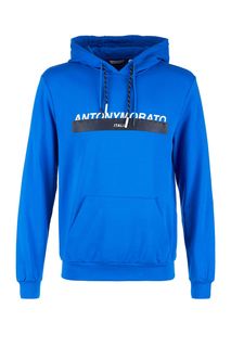 Хлопковая толстовка синего цвета Antony Morato