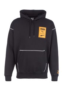 Черная хлопковая толстовка с капюшоном Puma