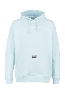 Хлопковая толстовка с капюшоном голубого цвета Adidas Originals