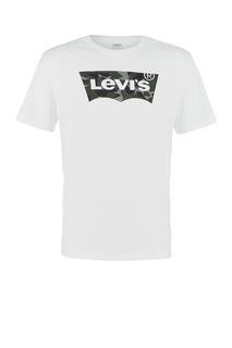 Белая хлопковая футболка с камуфляжным принтом Levis®