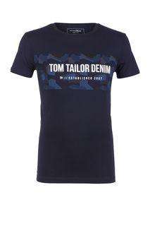 Футболка из хлопка с принтом Tom Tailor Denim