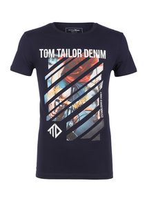 Футболка из хлопка с принтом Tom Tailor Denim