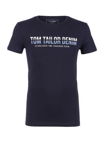 Футболка из хлопка с логотипом бренда Tom Tailor Denim