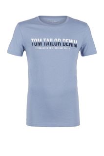 Футболка из хлопка с логотипом бренда Tom Tailor Denim