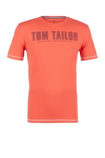 Хлопковая футболка с круглым вырезом Tom Tailor