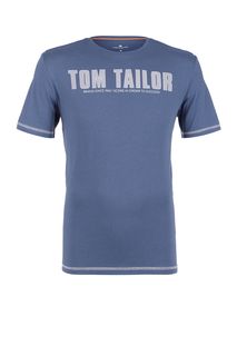 Хлопковая футболка с круглым вырезом Tom Tailor