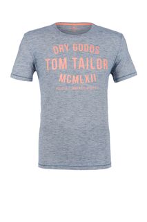 Синяя футболка из хлопка в полоску Tom Tailor