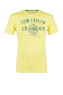 Хлопковая футболка с круглым вырезом Tom Tailor