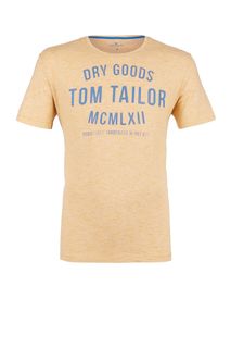 Желтая футболка из хлопка в полоску Tom Tailor
