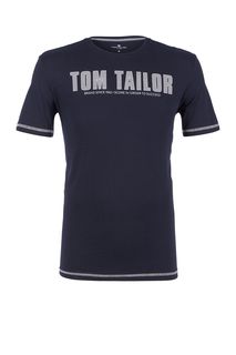 Хлопковая футболка с круглым вырезом Tom Tailor