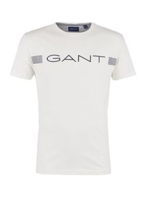 Футболка из хлопка с логотипом бренда Gant