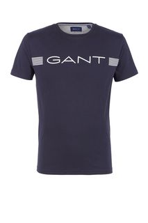 Футболка из хлопка с логотипом бренда Gant