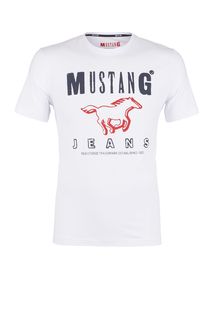 Футболка из хлопка с логотипом бренда Mustang