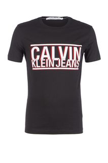 Хлопковая футболка с короткими рукавами Calvin Klein Jeans