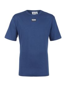 Синяя хлопковая футболка с короткими рукавами Adidas Originals