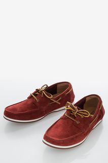 Замшевые топсайдеры красного цвета Clarks